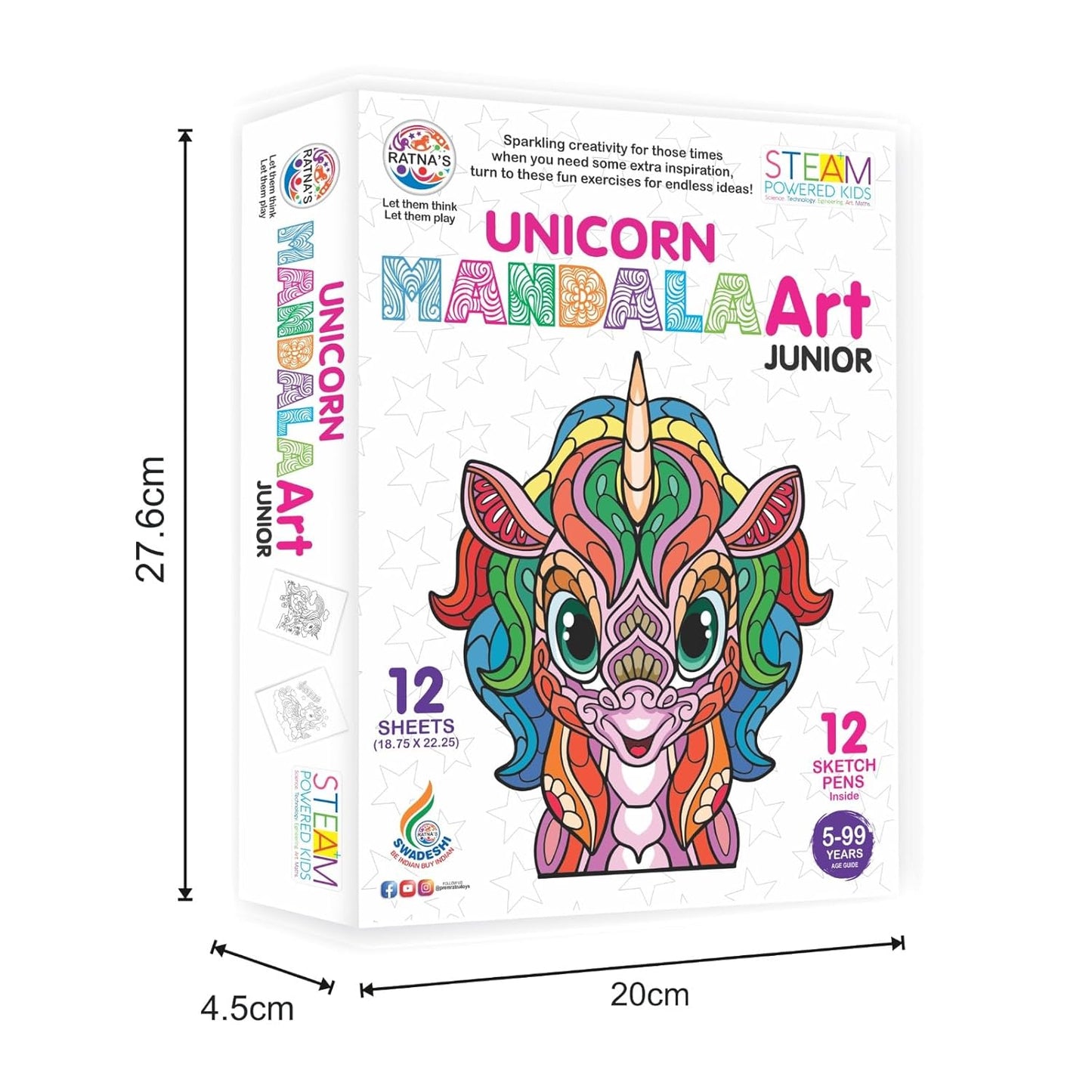 Mandala Art Unicorn Junior Colouring Kit