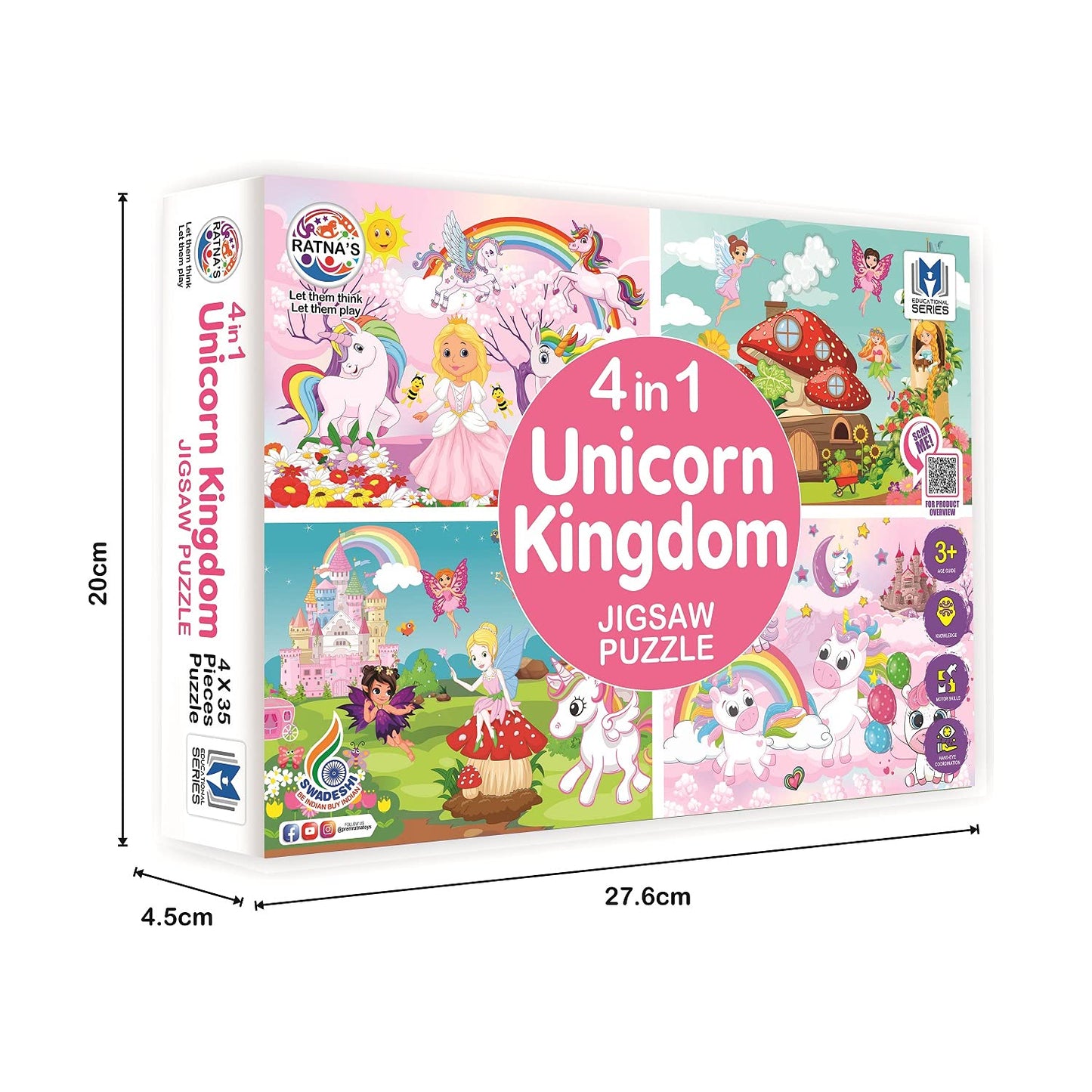 4 in 1 Unicorn Kingdom Jigsaw Puzzle