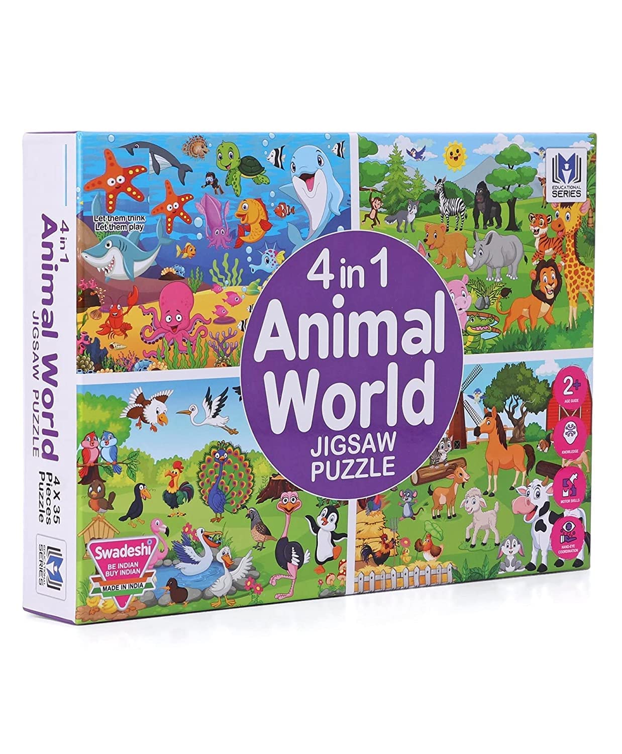 4 in 1 Animal World Jigsaw Puzzle