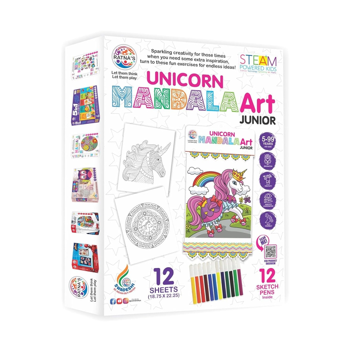Mandala Art Unicorn Junior Colouring Kit