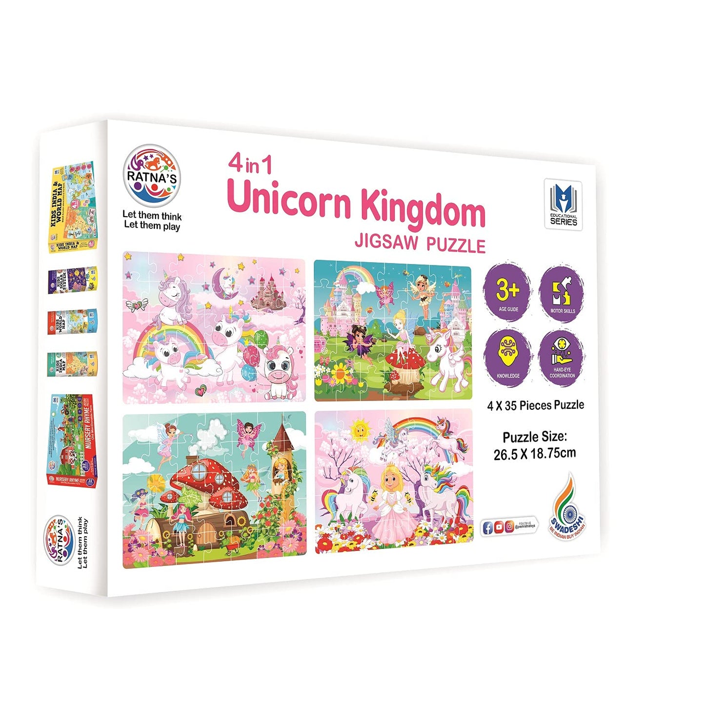 4 in 1 Unicorn Kingdom Jigsaw Puzzle