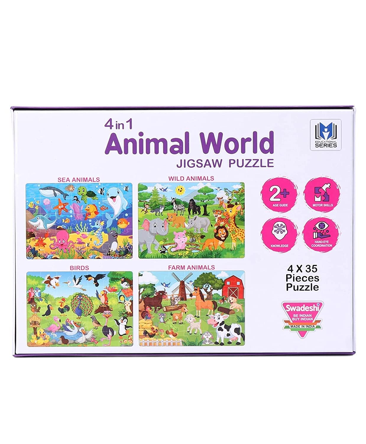 4 in 1 Animal World Jigsaw Puzzle