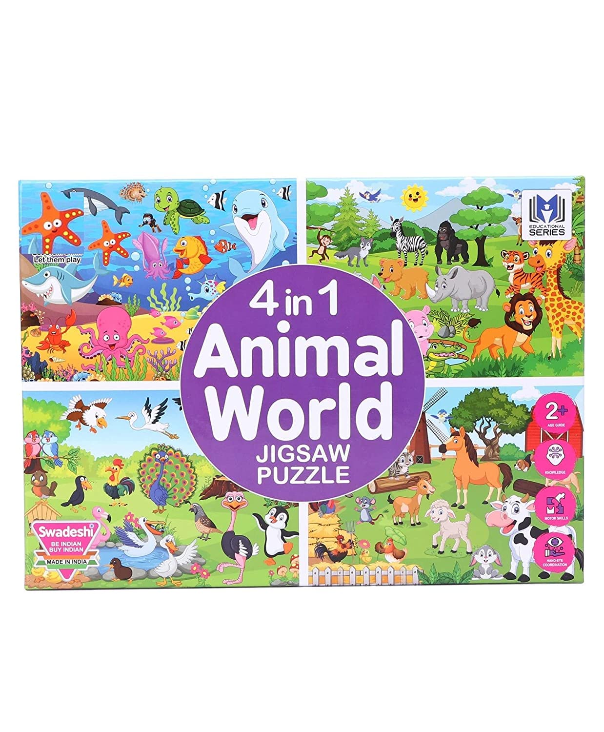 4 in 1 Animal World Jigsaw Puzzle