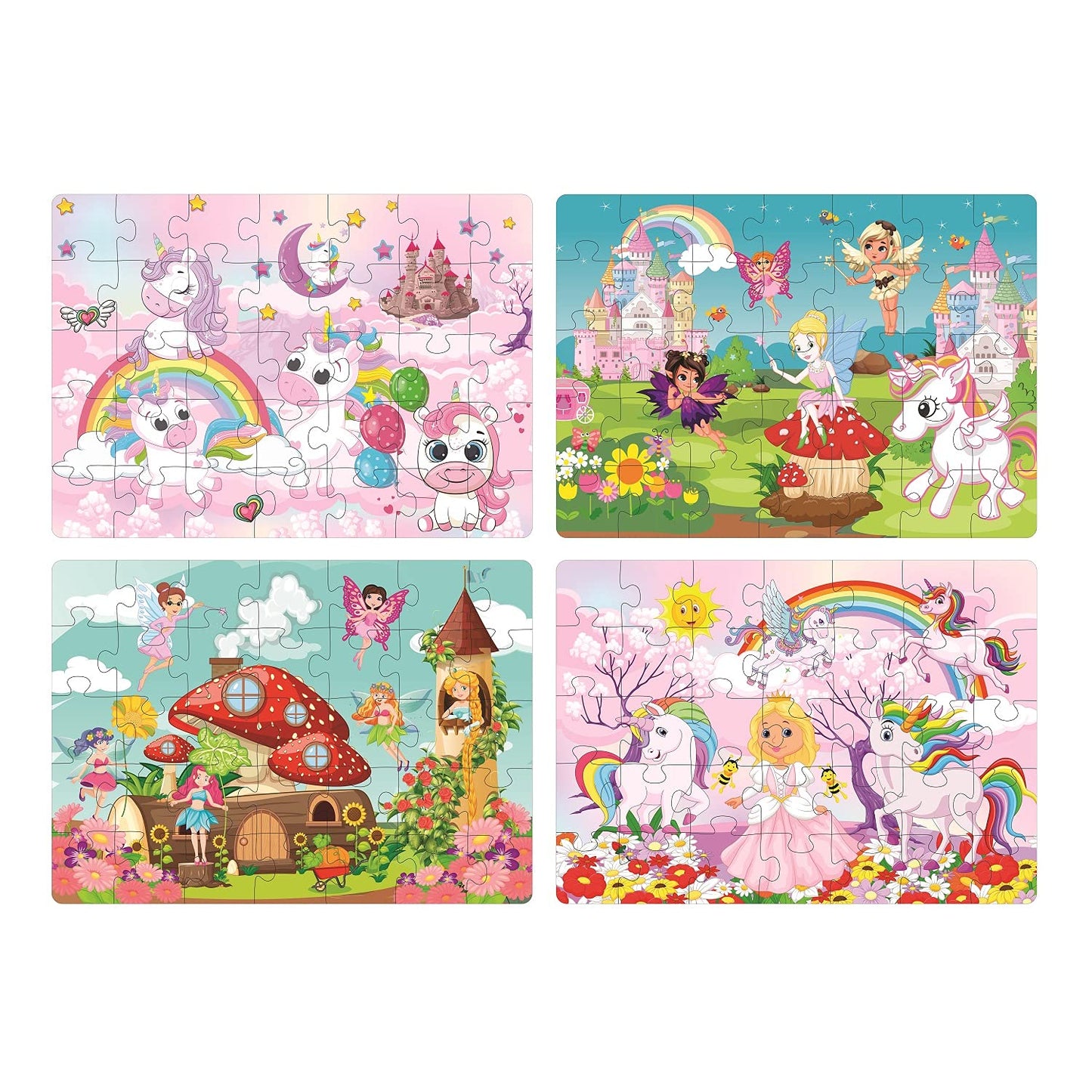 4 in 1 Unicorn Kingdom Jigsaw Puzzle