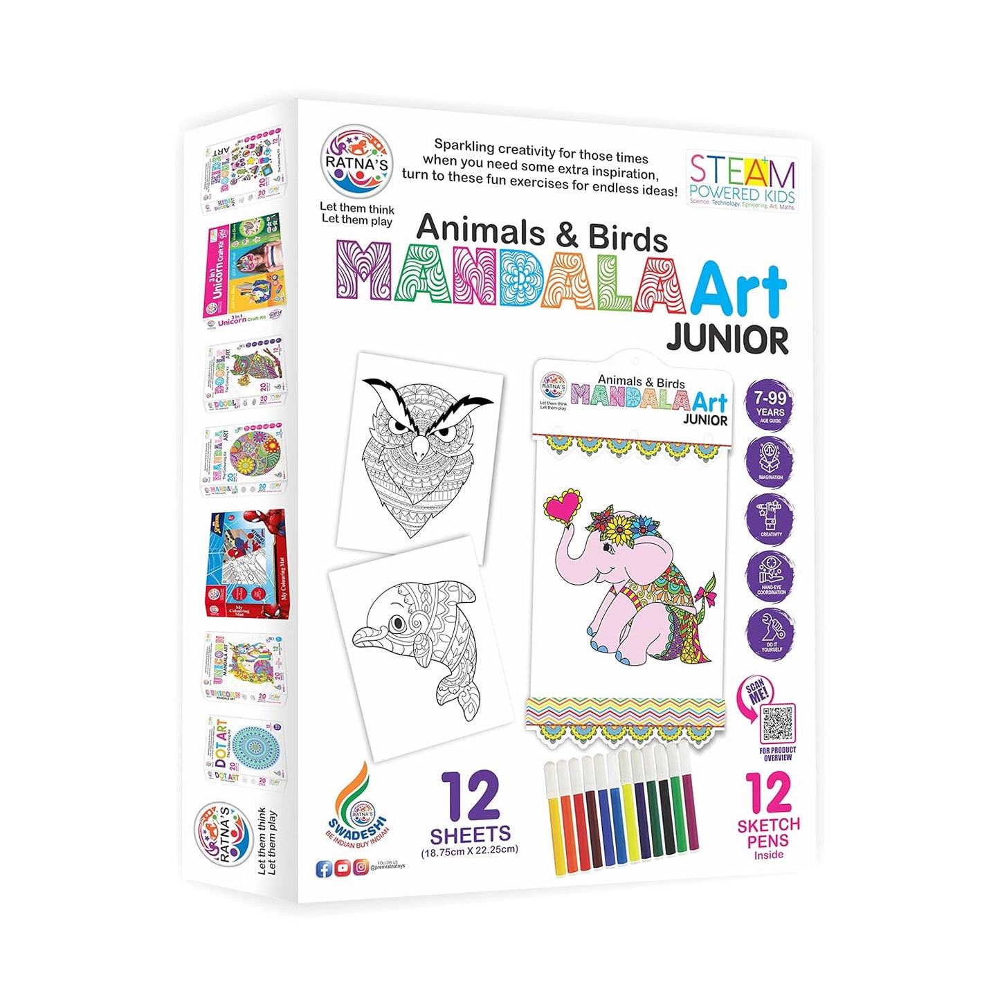 Mandala Art Junior Animals & Birds The Coloring Kit